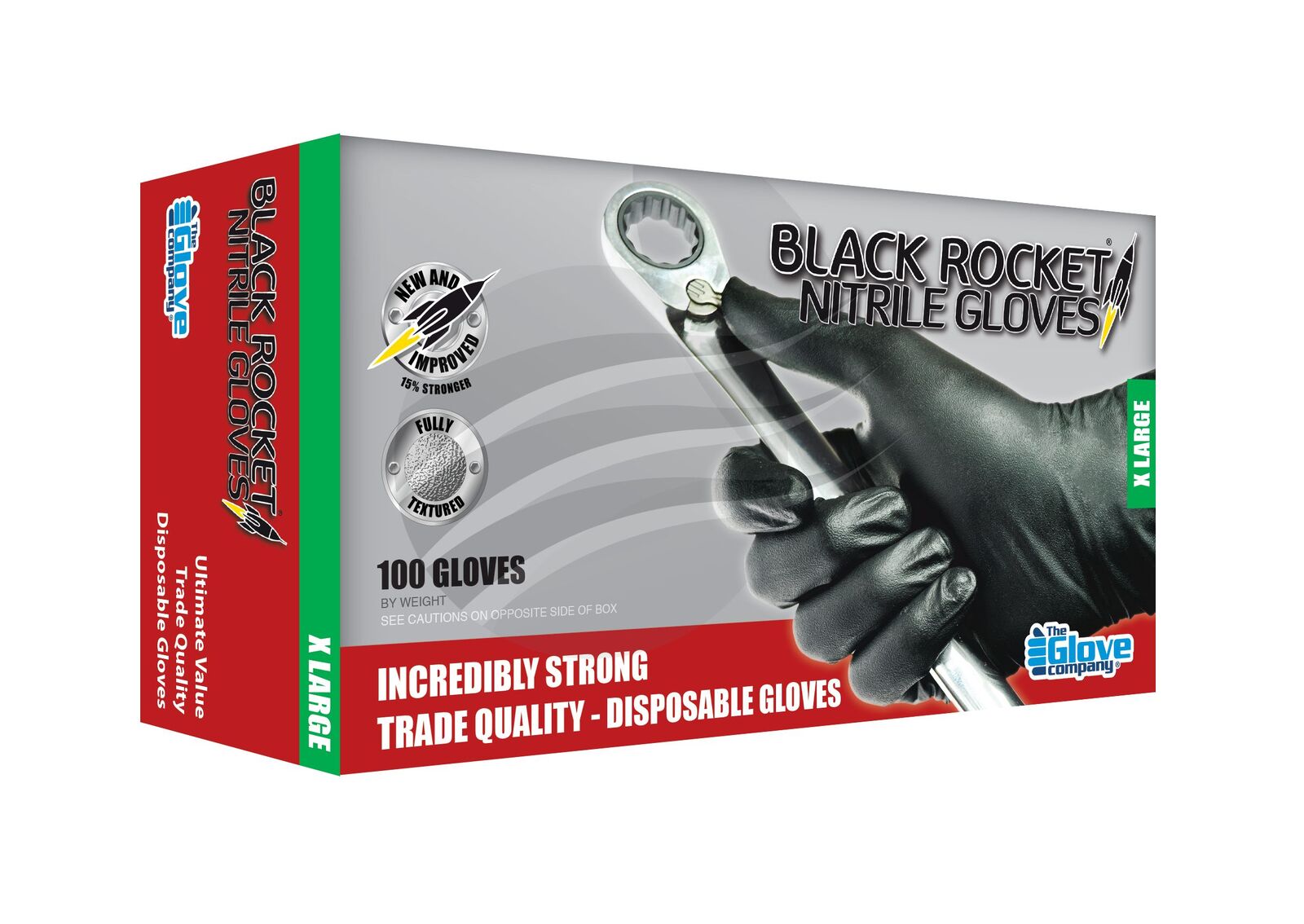 Black Rocket Nitrile Disposable Gloves | Box of 100 | XLarge
